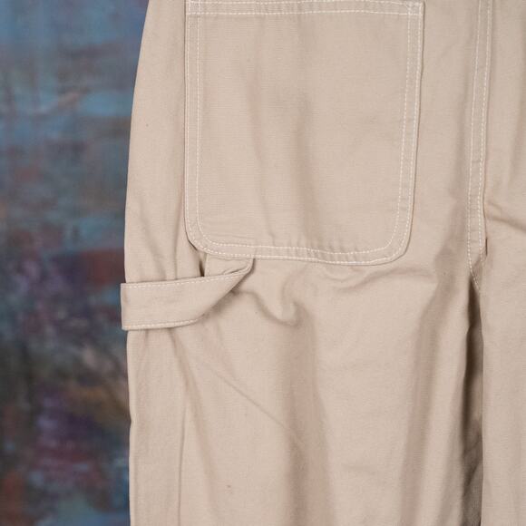 GAP Women's Mid-Rise Loose Fit Carpenter Pant Size 6 Beige 100% Cotton Classic - Picture 5 of 9